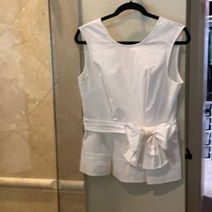 Late spade size 8 white peplum top poplin fabric